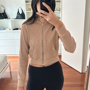 Aritzia TNA Tan Zip-Up Hoodie
